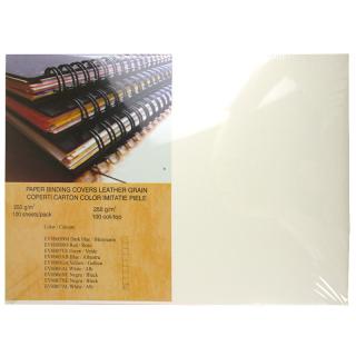Coperti carton color imitatie piele A3 250g mp 100coli top EVOffice - alb