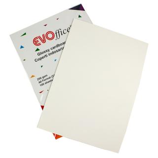 Coperti carton color lucios A4, 250g mp,100 coli top EVOffice alb