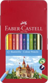 CREIOANE COLORATE 12 CULORI CUTIE METAL-2 FABER-CASTELL