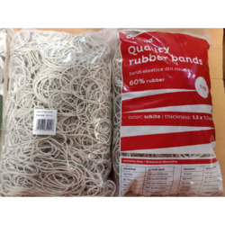 Elastice pentru bani, 60% cauciuc, 1kg punga, D 40, grosime 1.5mm x 1.5mm, Optima - albe