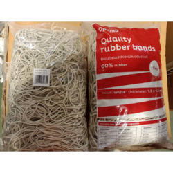 Elastice pentru bani, 60% cauciuc, 1kg punga, D100, grosime 1.5mm x 1.5mm, Optima - albe