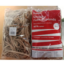 Elastice pentru bani, 60% cauciuc, 500gr. punga, D100, grosime 5mm x 1.5mm, Optima - natural