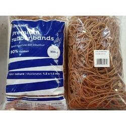 Elastice pentru bani, 90% cauciuc, 500gr. punga, D 90, grosime 1.5mm x 1.5mm, Optima - natural