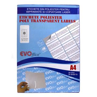 Etichete din poliester 105 48 mm pentru imprimante laser 12 A4, 25 coli top, colturi drepte