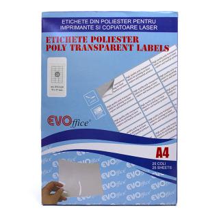 Etichete din poliester 70x37 mm pentru imprimante laser 24 A4, 25 coli top, colturi drepte