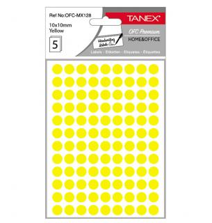 ETICHETE ROTUNDE 10MM GALBENE 540 TIPLA TANEX