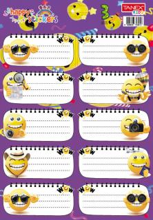 ETICHETE SCOLARE 30 SET SMILEYS TLS-803 TANEX