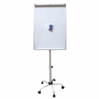 Flipchart magnetic, rama aluminiu, suport mobil din 5 brate cu rotile, 70 100 cm, EVOffice