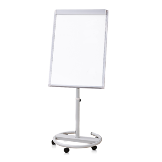 Flipchart magnetic, rama aluminiu, suport mobil rotund cu 5 rotile 70 x 100 cm EVOffice