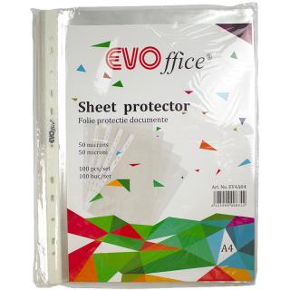 Folie protectie documente A4 cristal 50 microni 100 buc set EVOffice Superior Line