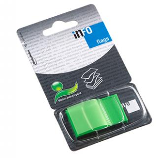 INDEX ADEZIV PLASTIC 25 43MM 50 FILE VERDE INFO NOTES