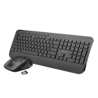 Kit mouse si tastatura wireless Trust Mezza, receiver USB, negru