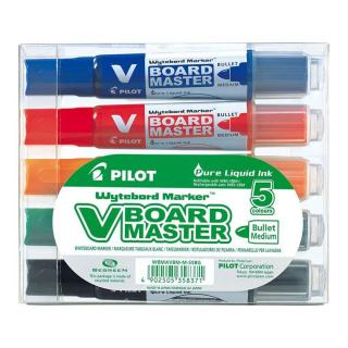 MARKER WHITEBOARD 5 SET 6MM VARF ROTUND VBOARD PILOT