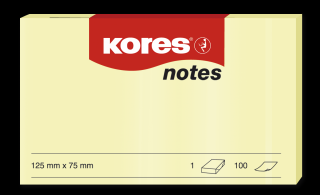 NOTES ADEZIV 75 125MM GALBEN PAL 100 FILE KORES