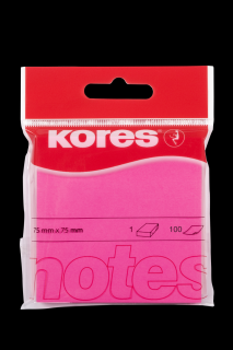 NOTES ADEZIV 75 75MM ROZ NEON 100 FILE KORES