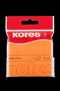 NOTES ADEZIV 75x75MM PORTOCALIU NEON 100 FILE KORES