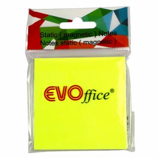 Notes static (magnetic) 75 75 mm galben neon, 100 file EVOffice