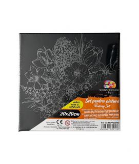 PANZA PREDESENATA PE SASIU NEAGRA 20 20CM FLORI SF ART PIGNA