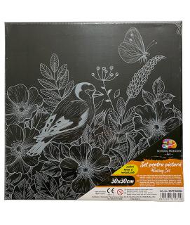 PANZA PREDESENATA PE SASIU NEAGRA 30 X 30 CM PASARE SF ART PIGNA