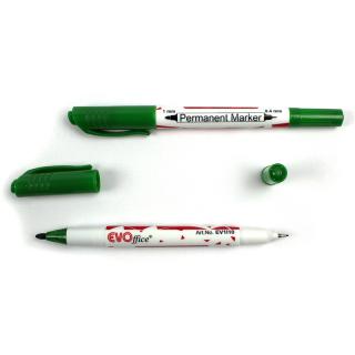 Permanent marker(CD DVD) 2 capete: Ultrafine 0.4 mm si Fine 1 mm EVOffice 700 -verde