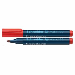 Permanent marker varf rotund, 1-3mm, SCHNEIDER Maxx 130 rosu