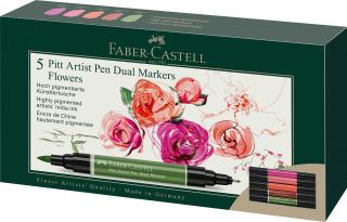 PITT ARTIST PEN DUAL MARKER SET 5 BUC FLOWERS FABER-CASTELL