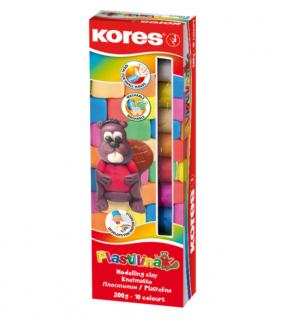 PLASTILINA 10 CULORI PASTEL 200G KORES