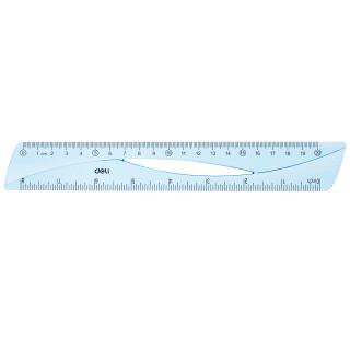 RIGLA 20CM ALBASTRA TRANSPARENTA DELI