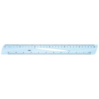 RIGLA 30CM ALBASTRA TRANSPARENTA DELI