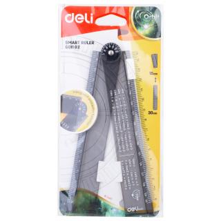 RIGLA SMART PLIABILA 30 CM NEAGRA TRANSPARENTA DELI