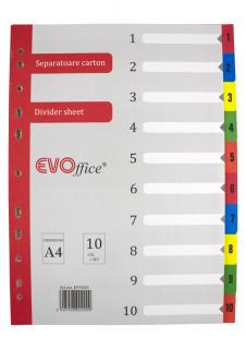 Separatoare carton 10 culori set EVOffice