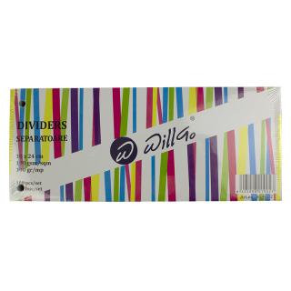 Separatoare carton color 190 g 10 24 cm 100 bucati set, Willgo- 4 culori asortate