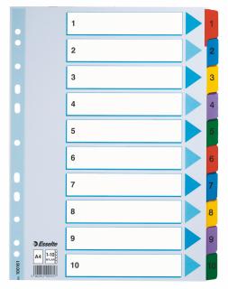 SEPARATOARE INDEX CARTON 1-10 MYLAR ESSELTE