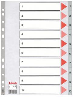 SEPARATOARE INDEX PLASTIC 1-10 ESSELTE