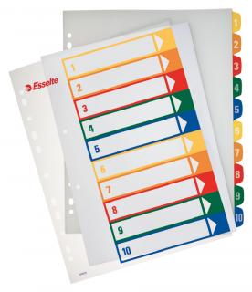 SEPARATOARE INDEX PLASTIC 1-10 IMPRIMABIL ESSELTE