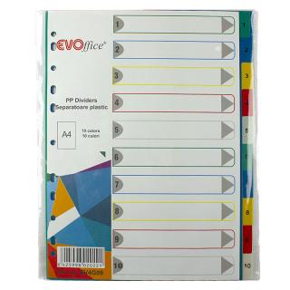 Separatoare plastic 10 culori set Evoffice