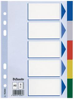 SEPARATOARE PLASTIC A5 INDEX 5 COLI ESSELTE