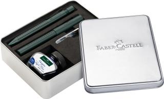 SET CADOU STILOU + PIX + CERNEALA + CONVERTOR GRIP 2011 VERDE INCHIS FABER-CASTELL