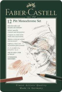 SET PITT MONOCHROME 12 BUC NOU FABER-CASTELL