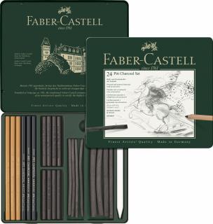 SET PITT MONOCHROME CARBUNE 24 BUC FABER-CASTELL