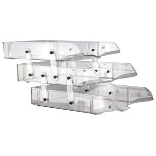 Tavite plastic suprapozabile culisante 3 set cu distantier Ark - transparent