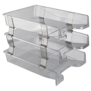 Tavite plastic suprapozabile fixe 3 set cu distantier Ark - transparent