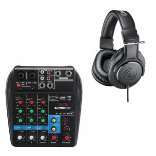 Audio-Technica ATH-M20X Casti profesionale + Mixer audio NWPro