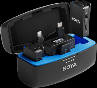 Boya BOYAMIC Sistem de microfon wireless dublu pentru camere si dispozitive mobile (2,4 GHz)