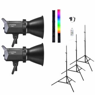 Godox Kit x 2 Litemons LA150D LED 200W + Bageta RGB