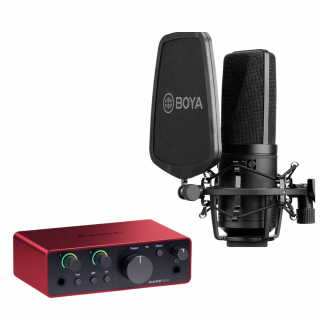 Kit Home Studio Basic: Focusrite Scarlett Solo cu Boya BY-M1000