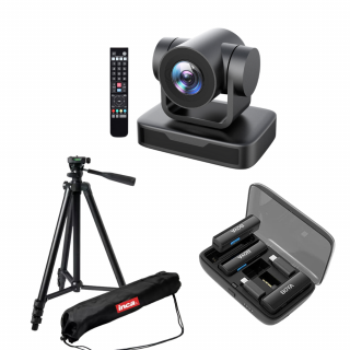 Kit lector Camera PTZ Full HD 1080 Zoom 10X USB 2.0 cu Boyalink lavaliera dubla wireless