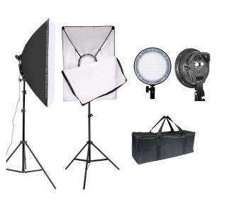 Kit LED 3200K-5600K set 2 buc cu softbox 50 x 70cm si stative