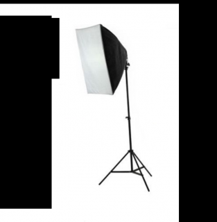 Kit lumina E27 135W cu softbox 50 x 50cm si stativ