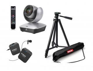 Kit Videconferinta PTZ Full HD Zoom 22X USB 2.0 cu lavaliera wireless si trepied